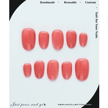 Rose Heart Protez Jel Takma  Tırnak - El Yapımı  Kalıcı Oje Nail Art - NC158