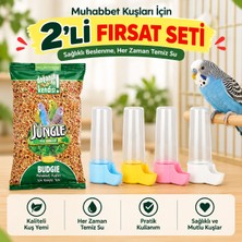 Jungle Muhabbet Kuşu Yemi ve Renkli Kuş Suluğu 2’li Fırsat Seti