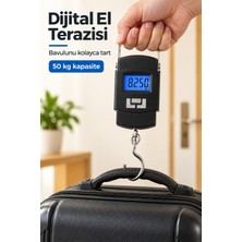 Evgereçlerim Dijital El Terazisi 50 kg Işıklı LCD Ekranlı Kancalı Bavul Tartısı Valiz Kantarı Seyahat Askılı