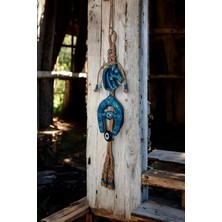 Revard Home Nazar Boncuklu Seramik At ve Nal Desenli Nazar Gözlü Dekoratifli Çok Amaçlı Duvar Süs Eşyası 11X56CM