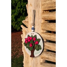 Revard Home Nazar Boncuklu Bereketli Nar Ağacı Seramik El Yapımı Dekoratif Şık Duvar Süsü Eşyası 19X19 cm