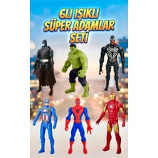 Farbu Oyuncak Avengers 6'lı Işıklı Kahramanlar Batman Hulk Venom Kaptan Amerika Örümcek Adam Demir Adam Figür Seti