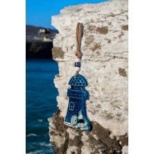 Revard Home Nazar Boncuklu Seramik Deniz Feneri Desenli Büyük Balık Dekoratifli Çok Amaçlı Süs Eşyası 11X20 cm