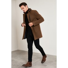 Buratti Slim Fit Erkek Kaban Taba Renk Düz Desen Uzun Kol 5840099