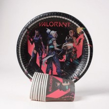 Cadde Süs Valorant Temalı Tabak Bardak 8'li Set