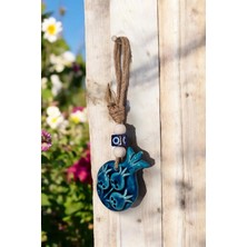 Revard Home Nazar Boncuklu Seramik Turkuaz Nar Figürlü Dekoratif Süs Eşyası 6x9 cm