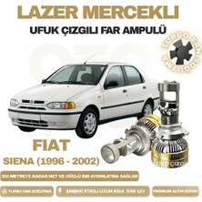 OtoÇizgi Fiat Siena 1996 - 2002 Mercek LED Ufuk Çizgili Far Ampulü LED Şimşek Etkili