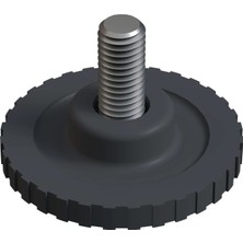 CATEKSSS M8 Yükseklik Ayar Vidası, Vidalı Pabuç Çap: 41 mm Tırnaklı Gri - 60’lı Paket
