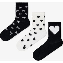 Love Bows Kız Çocuk Fiyonklu Pamuklu 4'lü Soket Çorap