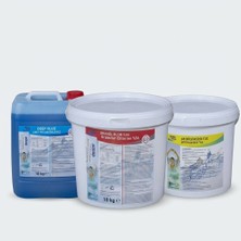 Deep Blue Havuz Kimyasalları Seti - 3'lü Mini Bakım Paketi (10 kg Toz Klor %90+ 10 kg Ph Düşürücü + 10 kg Yosun Önleyici)