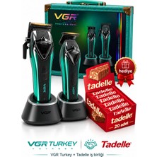 Vgr Tıraş Makinesi Seti | V-883 S2 - 11000 Rpm Vector Motor + 20 Tadelle Hediye