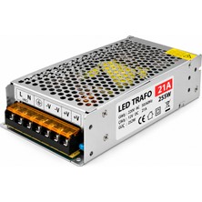 K2 12V 21A 252W Şerit LED Trafosu – Metal Kasa Adaptör