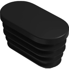 CATEKSSS 15X30 mm Elips Kademeli Profil Tapası Siyah - 28’li Paket