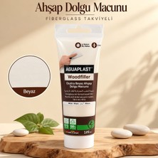 Glaswen Ahşap Tamir Macunu Beyaz Parke Mobilya Masa Dolgu Çatlak Çizik Giderici Fiberglas 125 ml