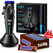 Vgr Şarjlı Tıraş Makinesi | V-887C - 9000 Rpm 250 Dakika + 24X50G Snickers Hediye