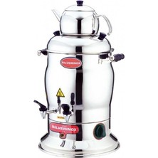 Üret Çelik Çift Demlikli Semaver 10 Lt