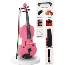 Midex HGA-24PINK-TYS 1/2 Kaliteli Pembe Keman Seti 8-10 Yaş Çocuk Kemanı