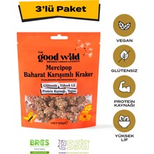The Good Wild Mercipop Baharat Karışımlı Kraker 3'lü Paket | Glutensiz Atıştırmalık | Ilave Şekersiz | 3 x 55 gr