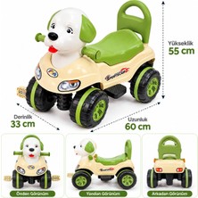 Enhoş Toys Köpek Figürlü Pedallı Çocuk Binek Arabası Yeşil Krem