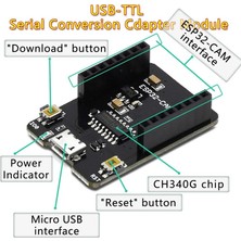 Emay Center USB Seri Programlayıcı Kartı ESP32-CAM Uyumlu Çift Butonlu Modül CH340G Entegreli Seri Haberleşme ve Yazılım Yükleme Adaptörü