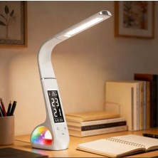 Taşınabilir Ticaret LED Masa Lambası, Rgb Aydınlatma, Akıllı Va Ekran, Dokunmatik Ayar, Göz Koruma Özellikli, 1200MAH Şarjlı Pil, 3 Renk Seçeneği ile Çalışma Lambası | S2311 (Beyaz)