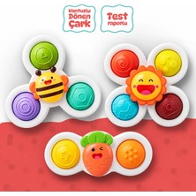Circle Toys Vantuzlu Duyu Geliştirici Spinner Oyuncak 3’lü Set – Dönen Bebek Oyuncağı (12 Ay+)