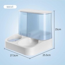 Floriashopping 2'si 1 Arada Evcil Hayvan Kedi ve Köpek Mama ve Su Kabı -Mavi