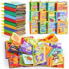 12'li Paket My First Soft Banyo Kitapları, Toksik Olmayan Kumaş Yumuşak Bebek Bezi Kitapları, Er