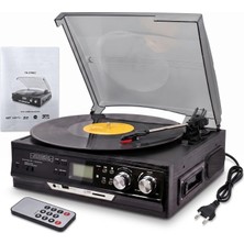 Looptone TR-27WEC Bluetooth Nostaljik Pikap + Kaset Çalar ve Radyo + 33/45/78 Uyumlu + Ev Tipi Müz