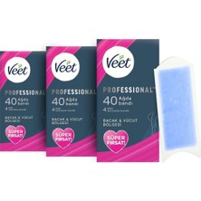 Professional Hassas Ciltler Için Ağda Bandı, Bacak & Vücut Bölgesi, 120 Adet (40 x 3), Ağda B