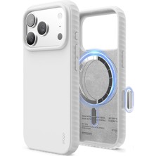 Elago iPhone 18 Pro / 17 Pro 6.3 Manyetik Ridge Tasarımlı Silikon Kılıf - Magsafe Uyumlu Premium Yumuşak Dokulu Koruma Beyaz