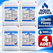 Aqua Septica Alkollü Yüzey Dezenfektanı 5 Litre (5000 Ml) – Etanol Bazlı, Profesyonel Kullanıma Uygun Yüzey Temizliği ve Hijyen Ürünü 4 Adet