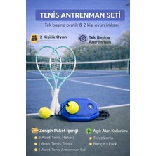 Tenis Seti, 2 Adet 21 Inç Raket, Tenis Topu, Taşıma Çantası, Tenis Antrenman Aparatı, 2 Kişil