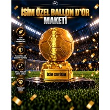 Flexis Isime Özel Ballon D'or Futbol Ödülü Maketi Altın Top Dekoratif Kupa