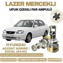 OtoÇizgi Hyundai Accent Excel Admire 1994 - 2005 Mercek LED Ufuk Çizgili Far Ampulü LED Şimşek Etkili