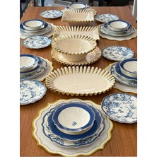 MD Mimoza Dekor Yemek Takımı 35 Parça 6 Kişilik Blue Life - Daisy