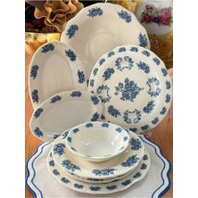 MD Mimoza Dekor Yemek Takımı 29 Parça 6 Kişilik Flowers Blue