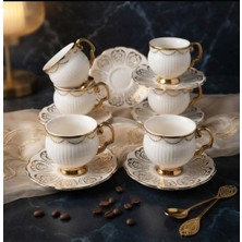 Tekbir ARTWORKS  12 PARÇA GOLD DETAYLI PORSELEN KAHVE FİNCAN TAKIMI ( 6 kişilik )
