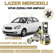 OtoÇizgi Hyundai Accent Era 2006 - 2012 Mercek LED Ufuk Çizgili Far Ampulü LED Şimşek Etkili