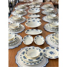 MD Mimoza Dekor Yemek Takımı 70 Parça 12 Kişilik Flowers Blue