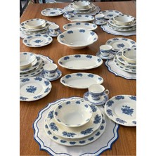 MD Mimoza Dekor Yemek Takımı 47 Parça 6 Kişilik Flowers Blue