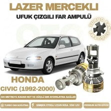 OtoÇizgi Honda Civic 1992 - 2000 Mercek LED Ufuk Çizgili Far Ampulü LED Şimşek Etkili