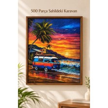 Farbu Oyuncak 500 Parça Sahildeki Karavan Puzzle Gün Batımı Manzaralı Yüksek Baskı Kaliteli Eğlenceli Puzzle