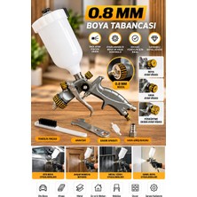 Gato Shop 0.8 mm Havalı Boya Tabancası Profesyonel Boya Püskürtme Tabancası Ayarlanabilir Metal Gövde