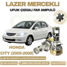 OtoÇizgi Honda City 2005 - 2008 Mercek LED Ufuk Çizgili Far Ampulü LED Şimşek Etkili