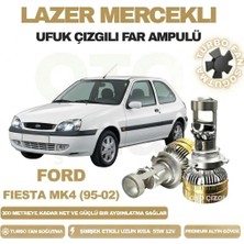 OtoÇizgi Ford Fiesta 1995 - 2002 Mercek LED Ufuk Çizgili Far Ampulü LED Şimşek Etkili