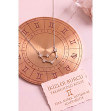 Aurrari Gümüş Kaplama Yıldız Haritası Ikizler Burçu Gemini Çelik Kolye
