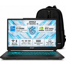 MSI Msı Cyborg 15 Intel Core I5 13420H 24GB 1tb SSD RTX4050 15.6" Fhd Windows 11 Pro Taşınabilir Bilgisayar + Snertech Çanta A13VE-2268XTRNN S4