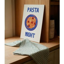 Des Vu Print Pasta Night Posteri, Makarna Mutfak Pinterest Temalı Çerçevesiz Poster