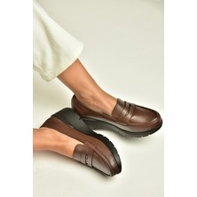 Fox Shoes Z324208503 Kahverengi Hakiki Deri Günlük Kadın Ayakkabı